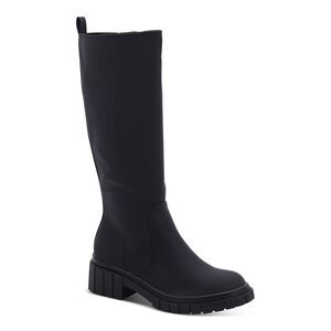 AQUA COLLEGE Womens Black Waterproof Paz Round Toe Block Heel Riding Boot 6